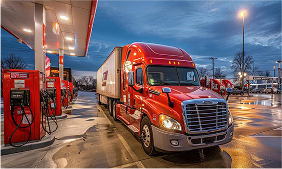 truck in fuel station